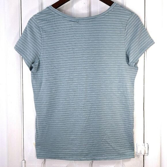 Jones New York Striped Short Sleeve V-Neck Shirt Sz S - Picture 8 of 10